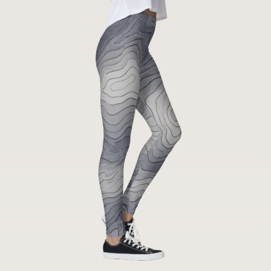 Soft Elevation Lines – Grey Scale Leggings (Rechts)