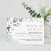 Soft Eucalyptus Greenery Garden Wedding Details Informatiekaartje (Staand voorkant)