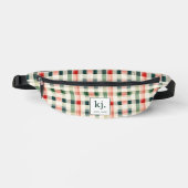 Soft evergreen gingham monogram heuptasje (Voorkant)