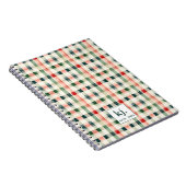 Soft evergreen gingham monogram notitieboek (Rechterzijde)
