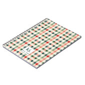 Soft evergreen gingham monogram notitieboek (Linkerzijde)