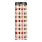 Soft evergreen gingham monogram thermosbeker (Achterkant)