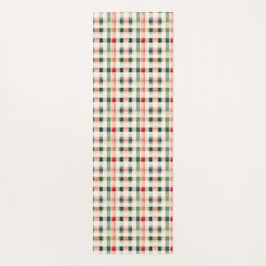 Soft evergreen gingham monogram yogamat (Achterkant)
