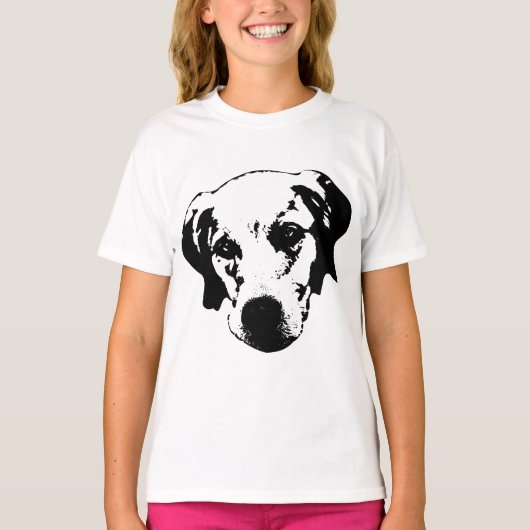 Soft-Eyed Companion in zwart-wit T-shirt (Voorkant)