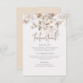 Soft Fall Leaves Bruiloft Details Kaart (Voorkant / Achterkant)