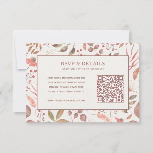 Soft Fall Leaves Bruiloft RSVP Kaart (Voorkant)