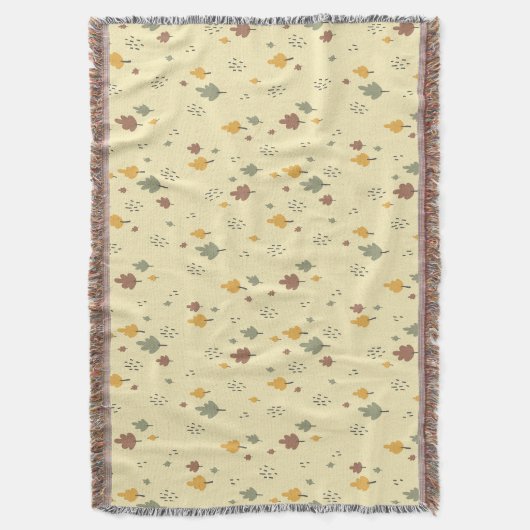 Soft Fall Vibe" Verstrooide Blad Deken (Voorkant Verticaal)