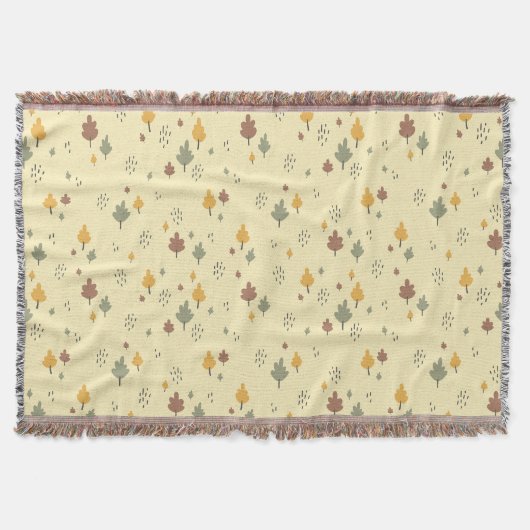 Soft Fall Vibe" Verstrooide Blad Deken (Voorkant)