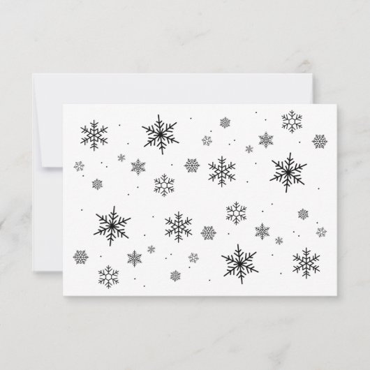 Soft Falling Snowflakes Winter Wedding Bedankkaart (Voorkant)