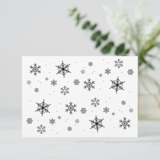 Soft Falling Snowflakes Winter Wedding Bedankkaart (Staand voorkant)