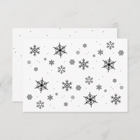 Soft Falling Snowflakes Winter Wedding Bedankkaart (Voorkant / Achterkant)
