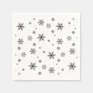 Soft Falling Snowflakes Winter Wedding Servet