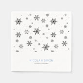 Soft Falling Snowflakes Winter Wedding Servet (Voorkant)