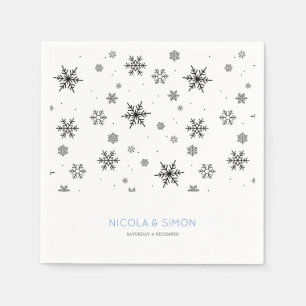 Soft Falling Snowflakes Winter Wedding Servet