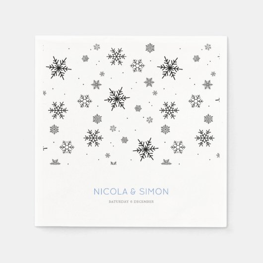Soft Falling Snowflakes Winter Wedding Servet (Voorkant)