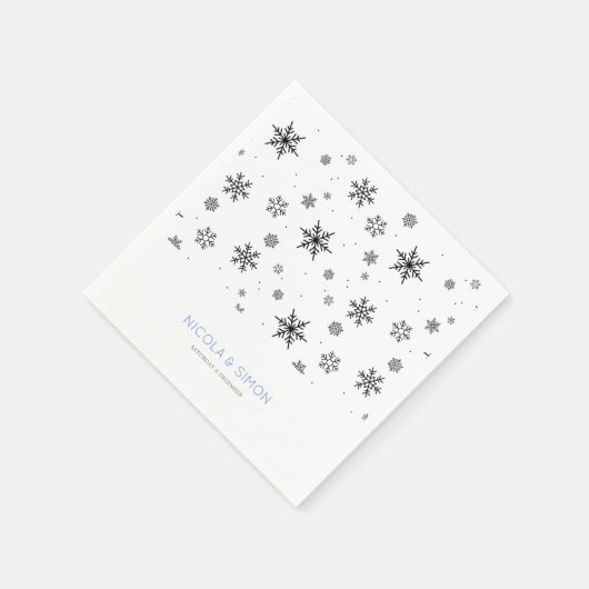 Soft Falling Snowflakes Winter Wedding Servet (Hoek)