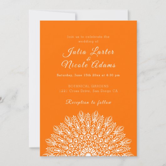 Soft Feather Dry Pampas Grass Mandala Wedding Kaart (Voorkant)