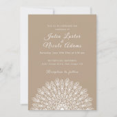Soft Feather Dry Pampas Grass Mandala Wedding Kaart (Voorkant)