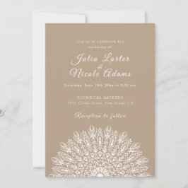 Soft Feather Dry Pampas Grass Mandala Wedding Kaart