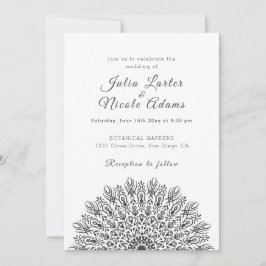 Soft Feather Dry Pampas Grass Mandala Wedding Kaart