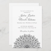 Soft Feather Dry Pampas Grass Mandala Wedding Kaart (Voorkant / Achterkant)