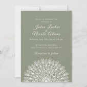 Soft Feather Dry Pampas Grass Mandala Wedding Kaart (Voorkant)