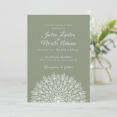 Soft Feather Dry Pampas Grass Mandala Wedding Kaart (Staand voorkant)