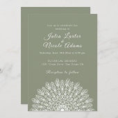 Soft Feather Dry Pampas Grass Mandala Wedding Kaart (Voorkant / Achterkant)