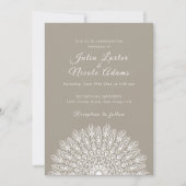 Soft Feather Dry Pampas Grass Mandala Wedding Kaart (Voorkant)