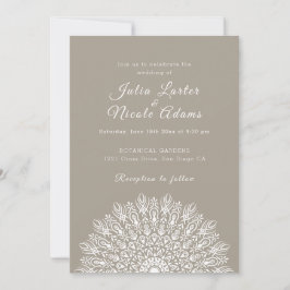 Soft Feather Dry Pampas Grass Mandala Wedding Kaart
