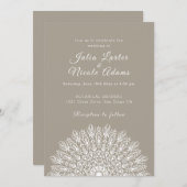 Soft Feather Dry Pampas Grass Mandala Wedding Kaart (Voorkant / Achterkant)