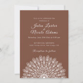 Soft Feather Dry Pampas Grass Mandala Wedding Kaart (Voorkant)