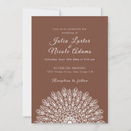 Soft Feather Dry Pampas Grass Mandala Wedding Kaart