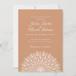 Soft Feather Dry Pampas Grass Mandala Wedding Kaart