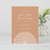 Soft Feather Dry Pampas Grass Mandala Wedding Kaart (Staand voorkant)