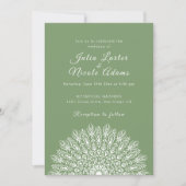Soft Feather Dry Pampas Grass Mandala Wedding Kaart (Voorkant)