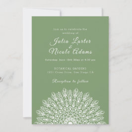 Soft Feather Dry Pampas Grass Mandala Wedding Kaart