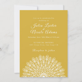 Soft Feather Dry Pampas Grass Mandala Wedding Kaart