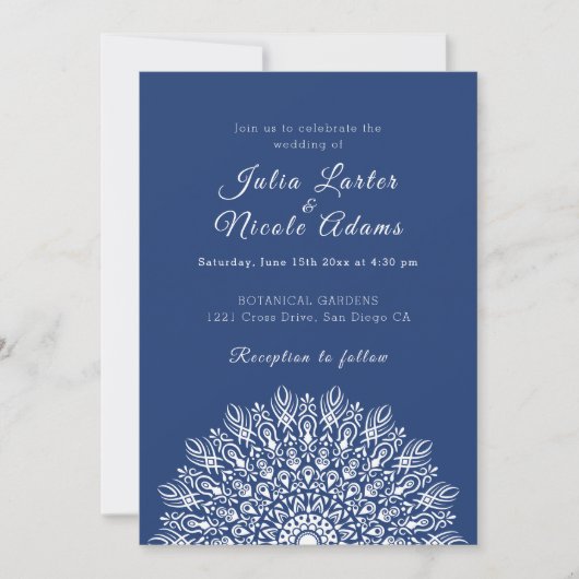 Soft Feather Dry Pampas Grass Mandala Wedding Kaart (Voorkant)