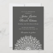 Soft Feather Dry Pampas Grass Mandala Wedding Kaart (Voorkant)