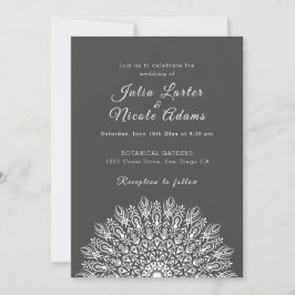 Soft Feather Dry Pampas Grass Mandala Wedding Kaart