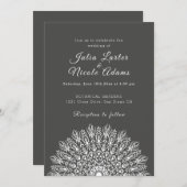 Soft Feather Dry Pampas Grass Mandala Wedding Kaart (Voorkant / Achterkant)