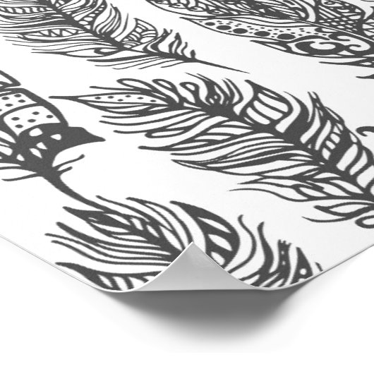 Soft Feathers Doodle 2 Poster (Hoek)