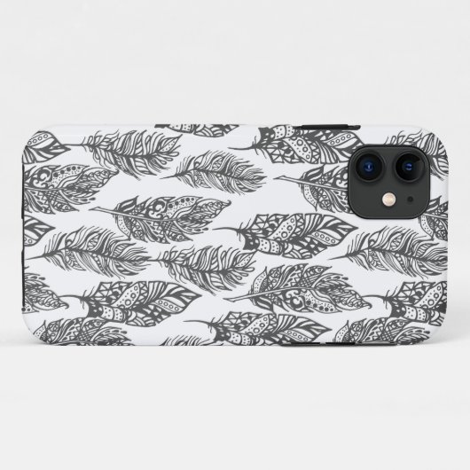 Soft Feathers Doodle Case-Mate iPhone Case (Achterkant (horizontaal))