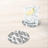 Soft Feathers Doodle Ronde Kartonnen Onderzetter (Insitu)