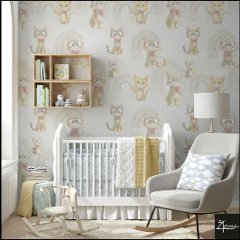 soft Feline Rainbow Delight  Behang