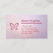 Soft Feminine Elegant Pink Gradient Purple Beauty Visitekaartje (Voorkant)