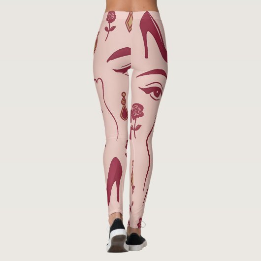 Soft Femme Power – Bold Chic Pattern for Stylish G Leggings (Achterkant)