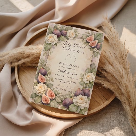 Soft Fig Botanical Bridal Shower Kaart