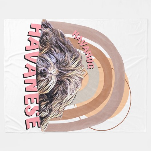Soft Fleece Blanket, Sweet HavaHug Havanese, Throw (Voorkant (Horizontaal))
